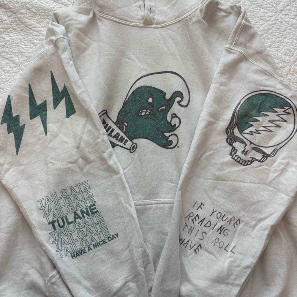 Tulane Green Wave White Sweatshirt